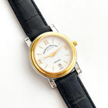 Load image into Gallery viewer, Ladies&#39; Gold-Plated Christian Bernard Quartz Watch with Black Leather Strap
