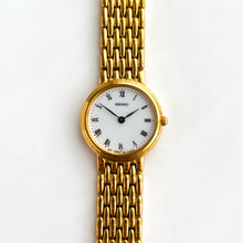 Load image into Gallery viewer, Vintage 1990s Gold-Plated Ladies&#39; Seiko Quartz Watch with Round White Dial
