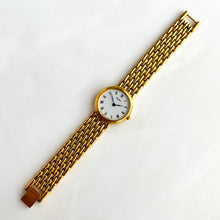 Load image into Gallery viewer, Vintage 1990s Gold-Plated Ladies&#39; Seiko Quartz Watch with Round White Dial
