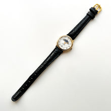 Load image into Gallery viewer, Vintage Ladies Alfex Moon Phase Quartz Watch with Black Leather Strap
