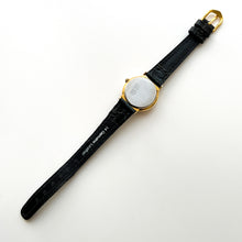 Load image into Gallery viewer, Vintage Ladies Alfex Moon Phase Quartz Watch with Black Leather Strap
