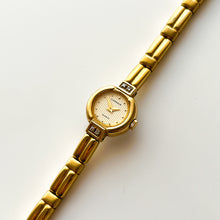 Load image into Gallery viewer, Rare Tiny 1990s Gold-Plated Lassale (Seiko) Quartz Watch with Round Dial and Genuine Diamonds
