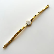 Load image into Gallery viewer, Rare Tiny 1990s Gold-Plated Lassale (Seiko) Quartz Watch with Round Dial and Genuine Diamonds
