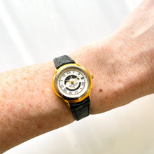 Load image into Gallery viewer, Vintage Ladies&#39; Sutus Moon Phase Quartz Watch with Black Leather Strap
