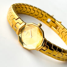 Load image into Gallery viewer, Very Rare 1990s Gold-Plated Lassale (Seiko) Quartz Watch with Gold Dial and Faceted Crystal
