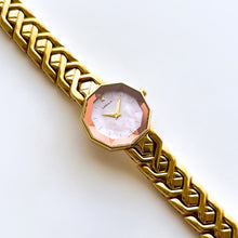 Load image into Gallery viewer, Very Rare 1990s Gold-Plated Lassale (Seiko) Quartz Watch with Pink Dial and Faceted Crystal
