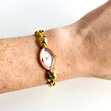 Load image into Gallery viewer, Very Rare 1990s Gold-Plated Lassale (Seiko) Quartz Watch with Light Pink Oval Dial
