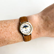 Load image into Gallery viewer, Vintage Ladies&#39; Ingersoll Moon Phase Quartz Watch with Brown Leather Strap
