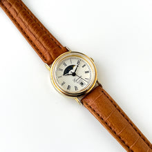 Load image into Gallery viewer, Ladies&#39; 90s Moon Phase Equinox Quartz Watch with Brown Leather Strap
