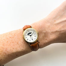 Load image into Gallery viewer, Ladies&#39; 90s Moon Phase Equinox Quartz Watch with Brown Leather Strap
