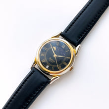 Load image into Gallery viewer, Vintage Ladies/Unisex Sutus Moon Phase Quartz Watch with Black Leather Strap
