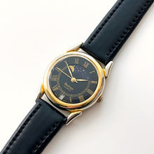 Load image into Gallery viewer, Vintage Ladies/Unisex Sutus Moon Phase Quartz Watch with Black Leather Strap
