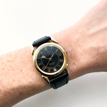 Load image into Gallery viewer, Vintage Ladies/Unisex Sutus Moon Phase Quartz Watch with Black Leather Strap
