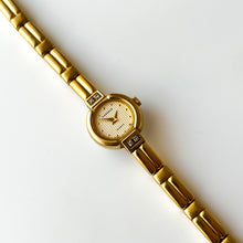 Load image into Gallery viewer, Rare Tiny 1990s Gold-Plated Lassale (Seiko) Quartz Watch with Round Dial and Genuine Diamonds
