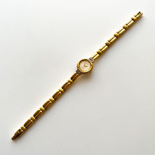 Load image into Gallery viewer, Rare Tiny 1990s Gold-Plated Lassale (Seiko) Quartz Watch with Round Dial and Genuine Diamonds
