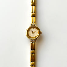 Load image into Gallery viewer, Rare Tiny 1990s Gold-Plated Lassale (Seiko) Quartz Watch with Round Dial and Genuine Diamonds
