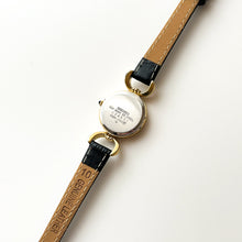 Load image into Gallery viewer, Rare 1980 Gold-Plated Ladies&#39; Seiko Watch with Black Leather Strap
