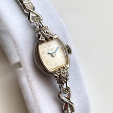 Load image into Gallery viewer, Vintage 1960 Ladies&#39; Silver-Tone Bulova Mechanical Watch with Diamonds and Elasticated Bracelet
