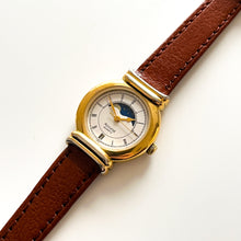 Load image into Gallery viewer, Vintage Ladies&#39; Accurist Moon Phase Quartz Watch with Brown Leather Strap
