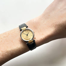 Load image into Gallery viewer, Vintage Two-Tone Karl Lagerfeld Quartz Watch with Black Leather Strap
