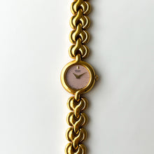 Load image into Gallery viewer, Vintage 1990s Gold-Plated Ladies&#39; Seiko Quartz Watch With Intricate Bracelet and Pink Dial
