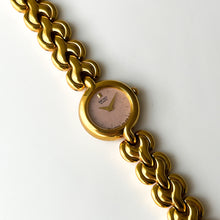 Load image into Gallery viewer, Vintage 1990s Gold-Plated Ladies&#39; Seiko Quartz Watch With Intricate Bracelet and Pink Dial
