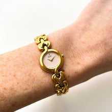 Load image into Gallery viewer, Vintage 1990s Gold-Plated Ladies&#39; Seiko Quartz Watch With Intricate Bracelet and Pink Dial
