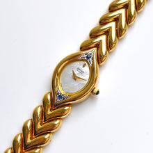 Load image into Gallery viewer, Rare Vintage 1990s 18ct Gold-Plated Ladies&#39; Seiko Quartz Watch With Mother of Pearl Dial and Sapphires
