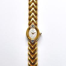 Load image into Gallery viewer, Rare Vintage 1990s 18ct Gold-Plated Ladies&#39; Seiko Quartz Watch With Mother of Pearl Dial and Sapphires
