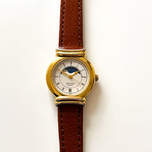 Load image into Gallery viewer, Vintage Ladies&#39; Accurist Moon Phase Quartz Watch with Brown Leather Strap
