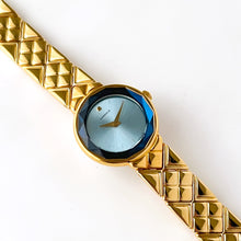 Load image into Gallery viewer, Very Rare 1990s Gold-Plated Lassale (Seiko) Quartz Watch with Blue Dial and Faceted Crystal
