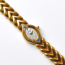 Load image into Gallery viewer, Rare Vintage 1990s 18ct Gold-Plated Ladies&#39; Seiko Quartz Watch With Mother of Pearl Dial and Sapphires
