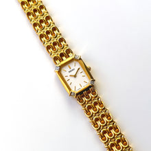 Load image into Gallery viewer, Rare Vintage 1990s 18ct Gold-Plated Ladies&#39; Seiko Quartz Watch With Diamond-Set Bezel
