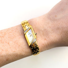 Load image into Gallery viewer, Rare Vintage 1990s 18ct Gold-Plated Ladies&#39; Seiko Quartz Watch With Asymmetrical Mother of Pearl Dial and Genuine Diamonds
