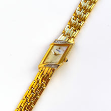 Load image into Gallery viewer, Rare Vintage 1990s 18ct Gold-Plated Ladies&#39; Seiko Quartz Watch With Asymmetrical Mother of Pearl Dial and Genuine Diamonds
