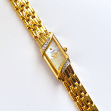 Load image into Gallery viewer, Rare Vintage 1990s 18ct Gold-Plated Ladies&#39; Seiko Quartz Watch With Asymmetrical Mother of Pearl Dial and Genuine Diamonds
