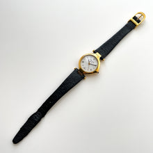 Load image into Gallery viewer, Vintage Christian Dior Gold-Plated Ladies&#39; Quartz Watch with Black Leather Strap
