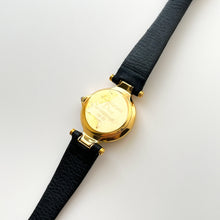 Load image into Gallery viewer, Vintage Christian Dior Gold-Plated Ladies&#39; Quartz Watch with Black Leather Strap
