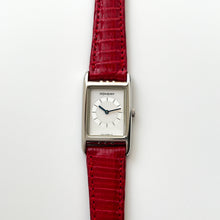 Load image into Gallery viewer, Vintage 90s Yves Saint Laurent Tank-Style Ladies&#39; Quartz Watch with Red Leather Strap - Boxed
