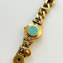 Load image into Gallery viewer, Very Rare 1990 Gold-Plated Seiko Jewellery Quartz Watch with Tiny Red Dial, Domed Glass and Chain Bracelet
