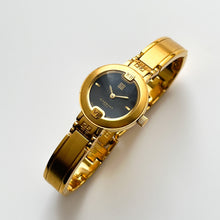 Load image into Gallery viewer, Vintage Gold-Plated Ladies&#39; Givenchy Bangle Watch with Black Dial and Quartz Movement
