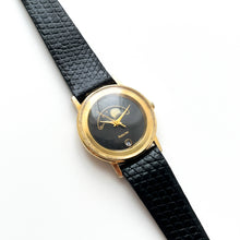 Load image into Gallery viewer, Vintage Ladies&#39; Accurist Moon Phase Quartz Watch with Black Leather Strap
