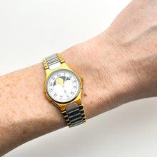 Load image into Gallery viewer, YSL Ladies’ Moon Phase Quartz Watch with Two-Tone Bracelet and White Dial
