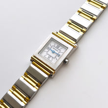 Load image into Gallery viewer, Vintage 90s Yves Saint Laurent Ladies&#39; Tank-Style Quartz Watch with Two-Tone Bracelet and White Roman Numerals
