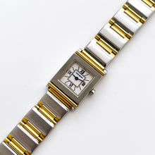 Load image into Gallery viewer, Vintage 90s Yves Saint Laurent Ladies&#39; Tank-Style Quartz Watch with Two-Tone Bracelet and White Roman Numerals
