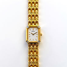 Load image into Gallery viewer, Rare Vintage 1990s 18ct Gold-Plated Ladies&#39; Seiko Quartz Watch With Diamond-Set Bezel
