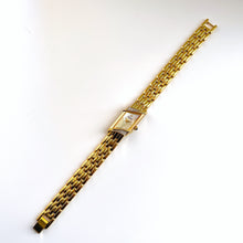 Load image into Gallery viewer, Rare Vintage 1990s 18ct Gold-Plated Ladies&#39; Seiko Quartz Watch With Asymmetrical Mother of Pearl Dial and Genuine Diamonds
