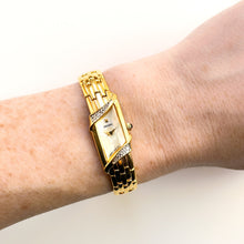 Load image into Gallery viewer, Rare Vintage 1990s 18ct Gold-Plated Ladies&#39; Seiko Quartz Watch With Asymmetrical Mother of Pearl Dial and Genuine Diamonds
