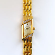 Load image into Gallery viewer, Rare Vintage 1990s 18ct Gold-Plated Ladies&#39; Seiko Quartz Watch With Asymmetrical Mother of Pearl Dial and Genuine Diamonds
