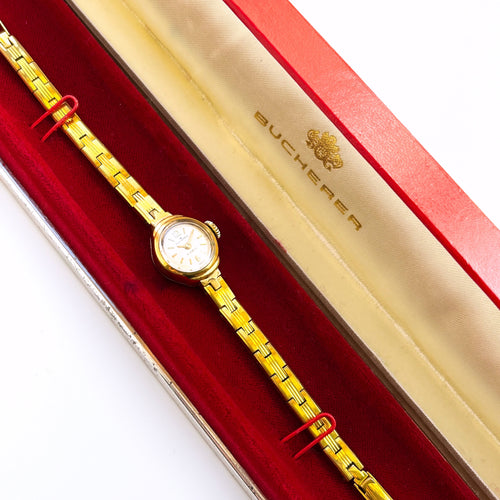 Vintage Ladies' Gold-Plated Bucherer Mechanical Watch in Original Box